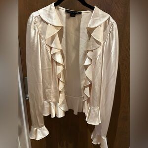 Ralph Lauren champagne ruffle blouse